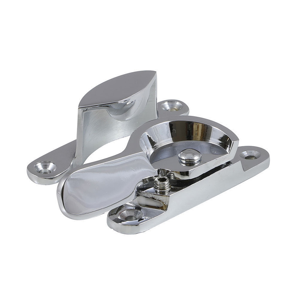 Locking Sash Fitch Fastener - Polished Chrome